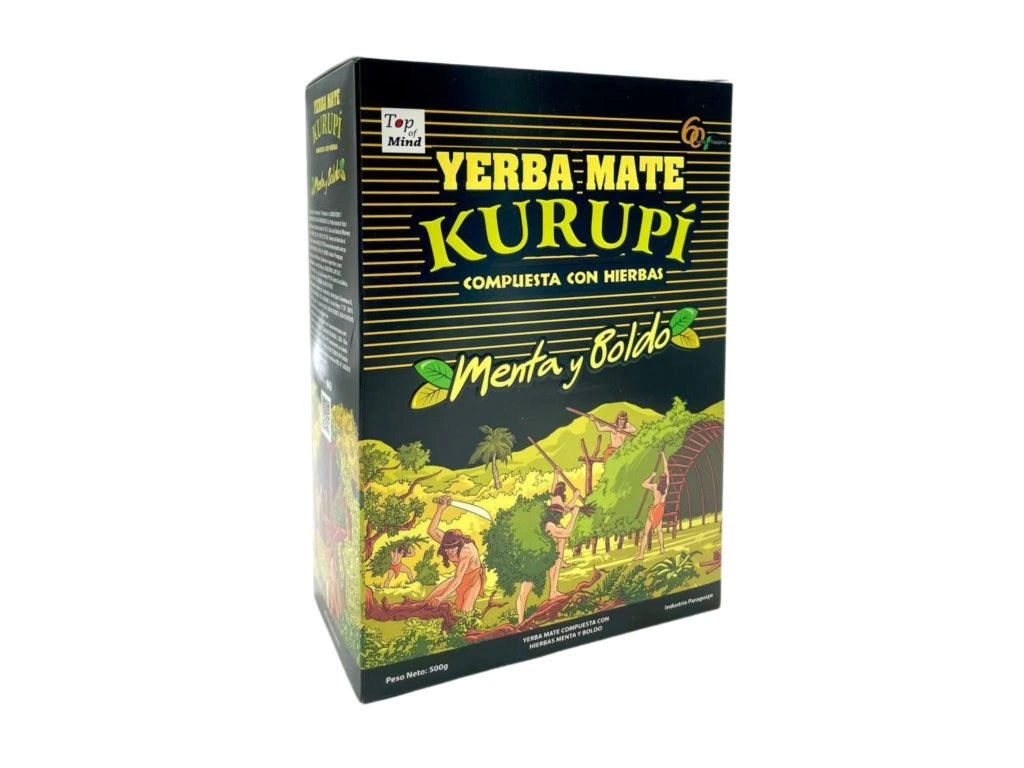 Kurupi yerba mate met munt en boldo – kruidige Paraguayaanse blend van 500g

